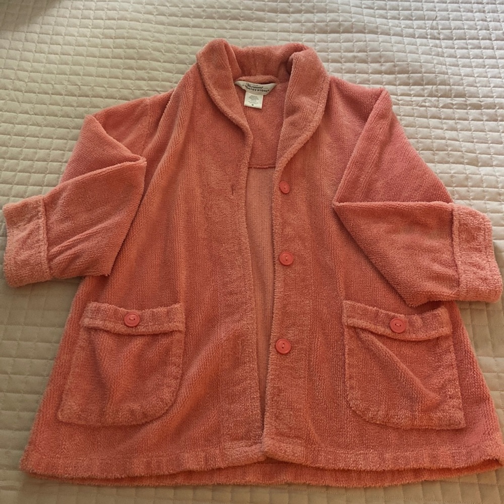 Pink Vermont Country Store short Robe/night coat sz med